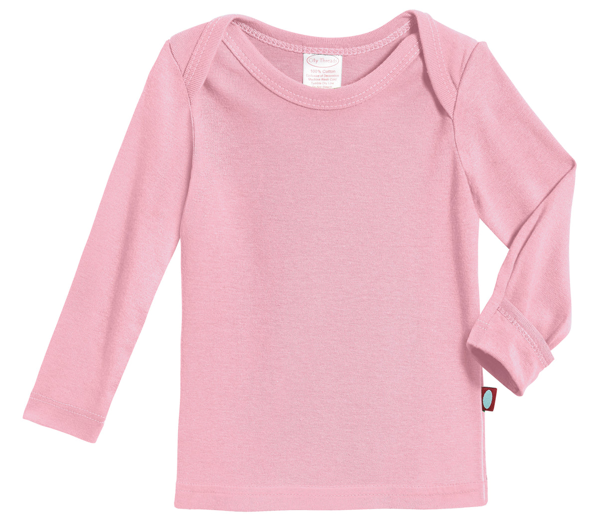 Super-Soft Organic Cotton Baby Rib Long Sleeve Lap Tee| Bright Light Pink