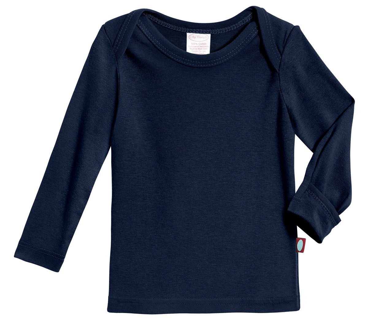 Super-Soft Organic Cotton Baby Rib Long Sleeve Lap Tee| Navy