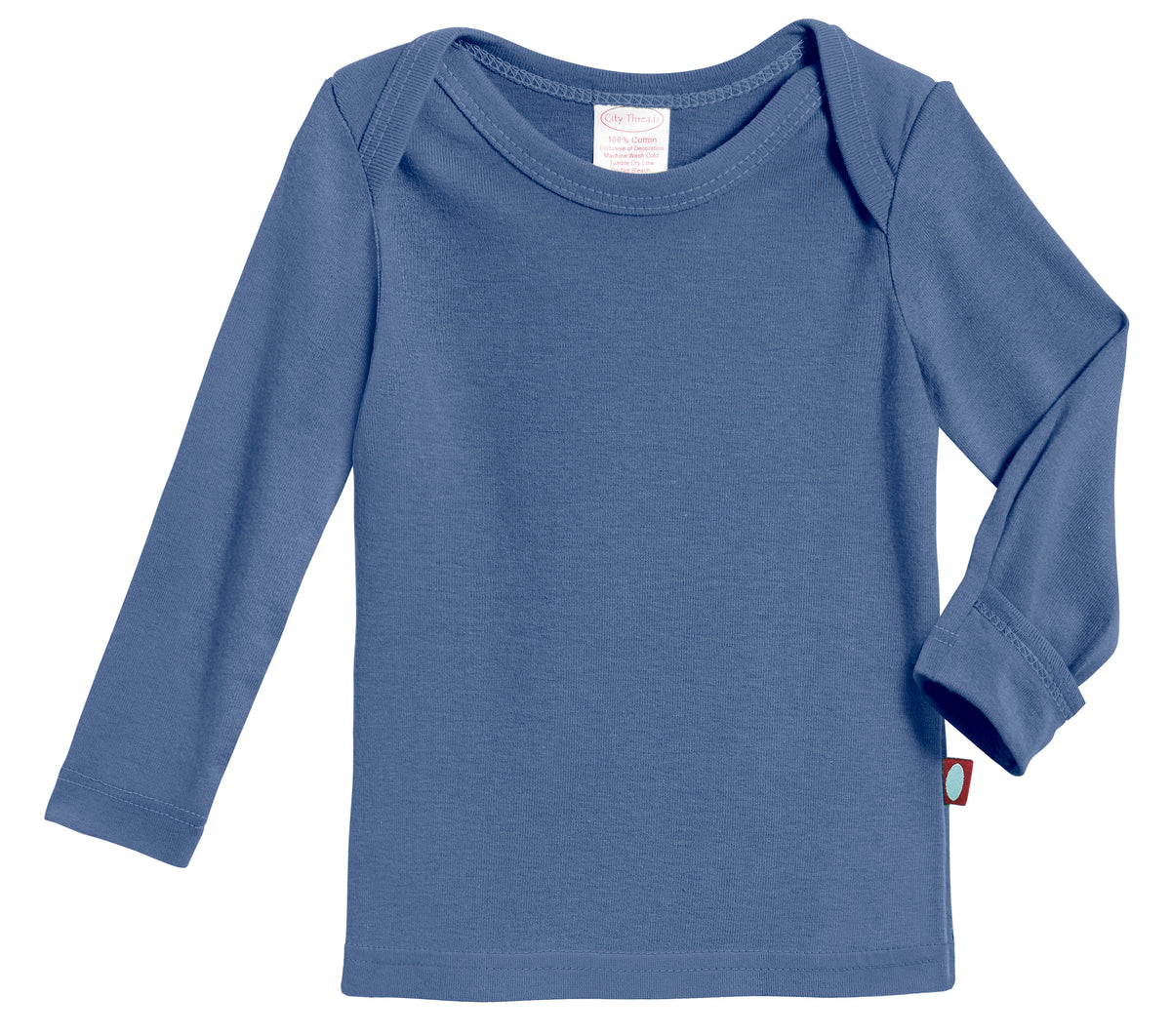 Super-Soft Organic Cotton Baby Rib Long Sleeve Lap Tee| Smurf