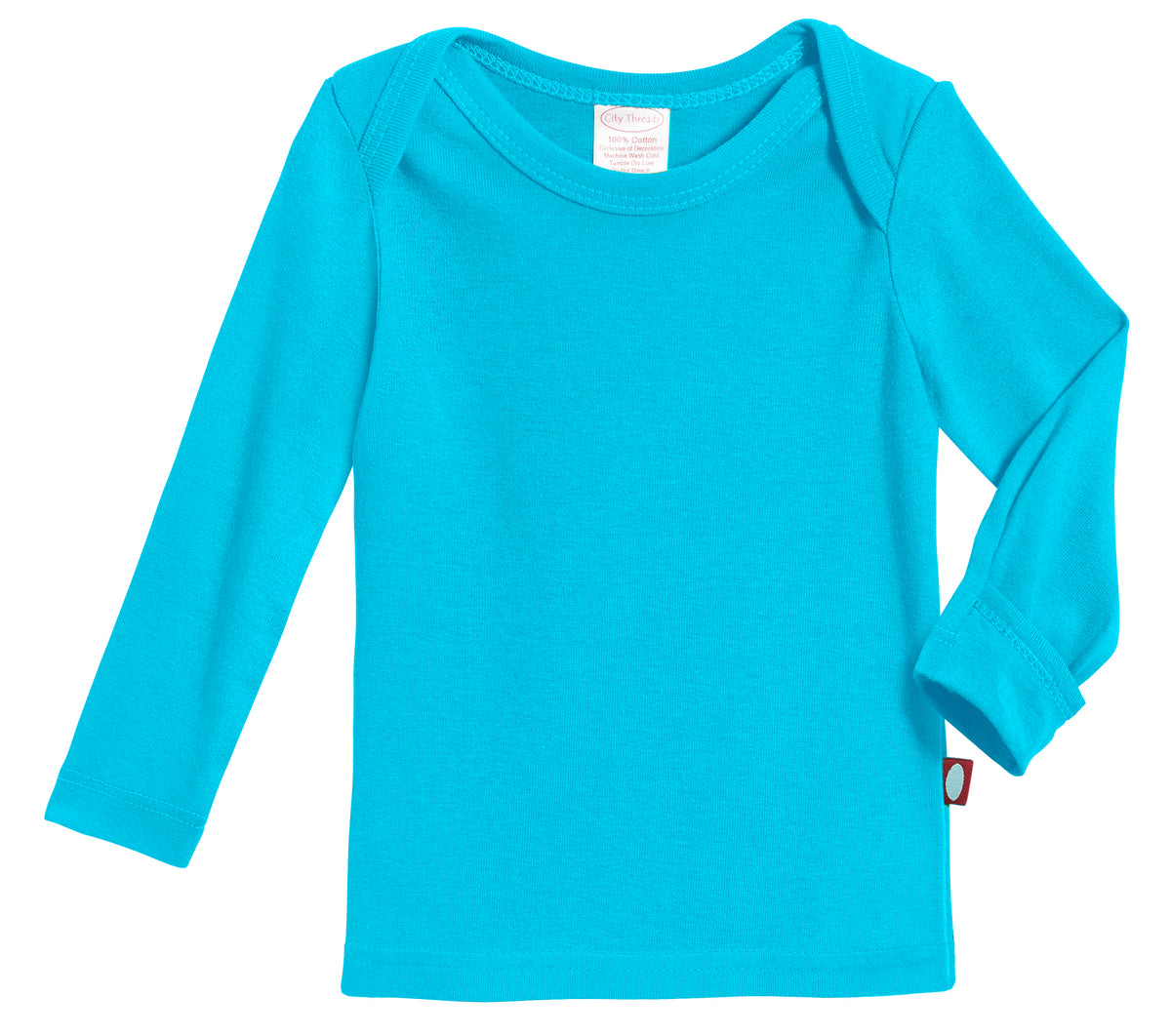 Super-Soft Organic Cotton Baby Rib Long Sleeve Lap Tee| Turquoise