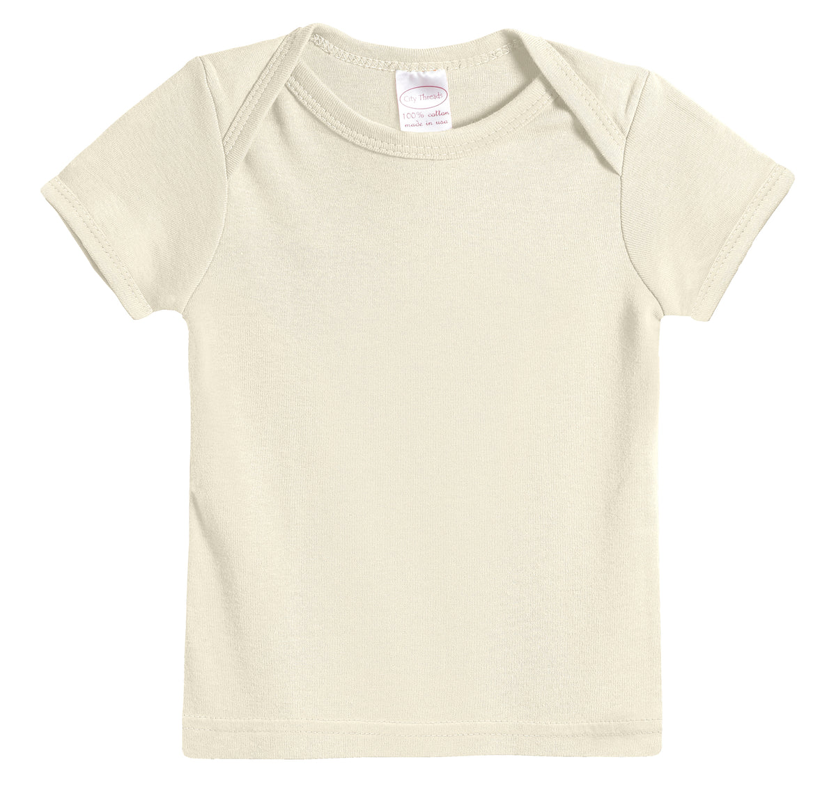 Super-Soft Organic Cotton Baby Rib Short Sleeve Lap Tee| Oatmeal