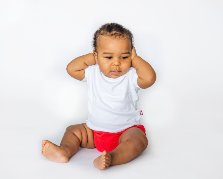 Super-Soft Organic Cotton Baby Rib Short Sleeve Lap Tee| Navy