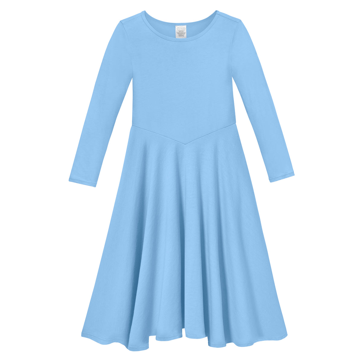 Girls Soft 100% Cotton Princess & Concert Dress | Bright Light Blue