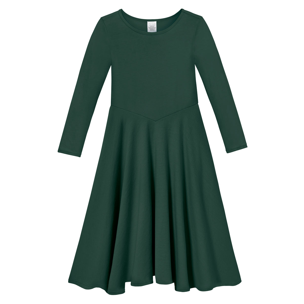 Girls Soft 100% Cotton Princess & Concert Dress | Forest Green