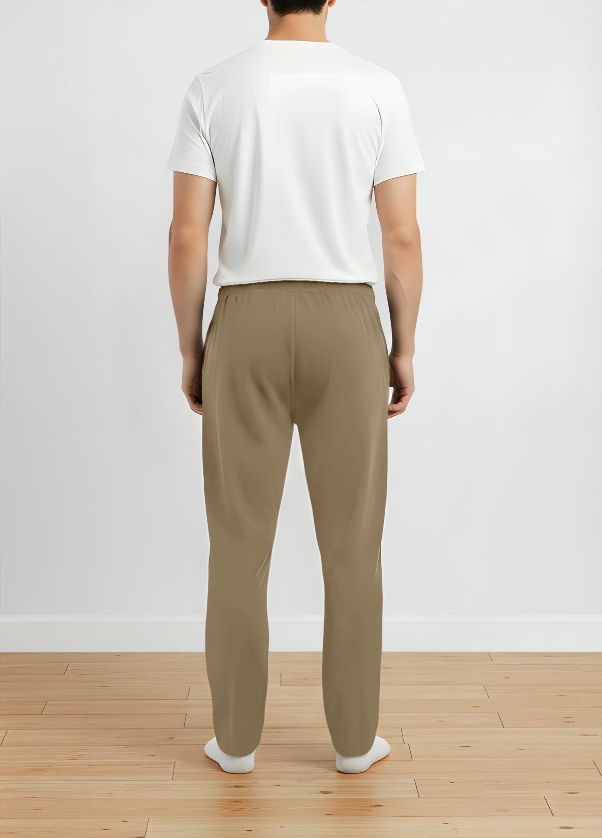Men's Soft 100% Cotton Athletic Everyday Lounge Pocket Pant | Dark Khaki