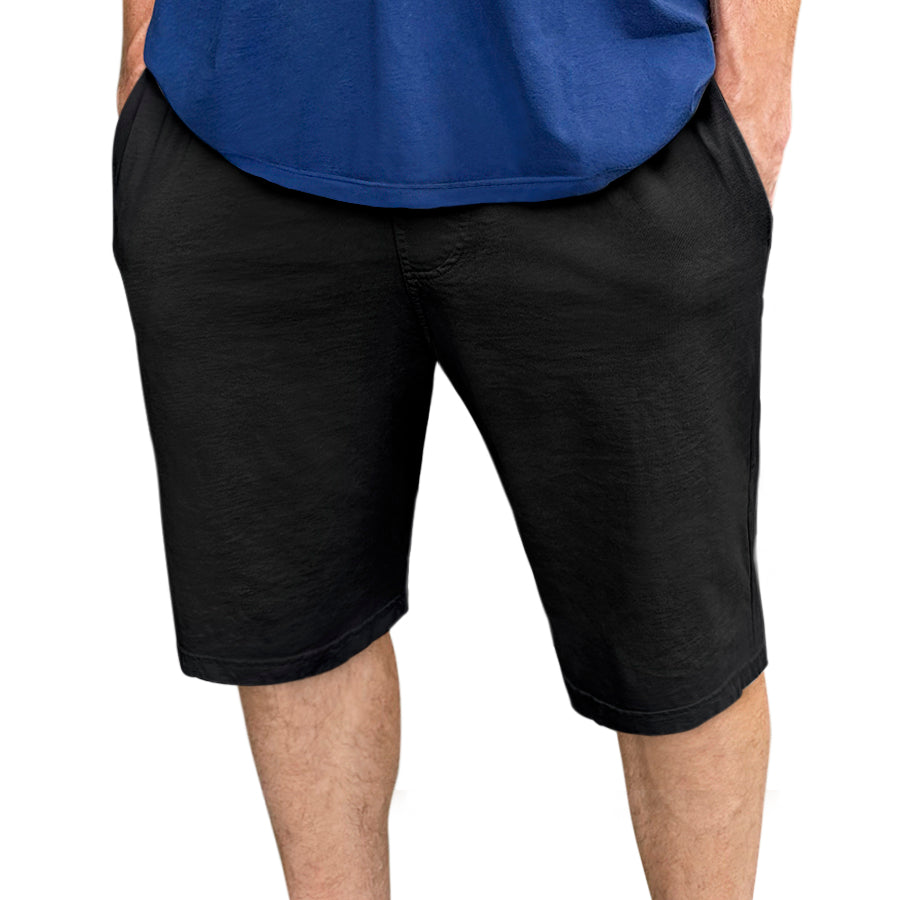 Men&#39;s Soft 100% Cotton Athletic Workout Lounge Pocket Shorts | Black