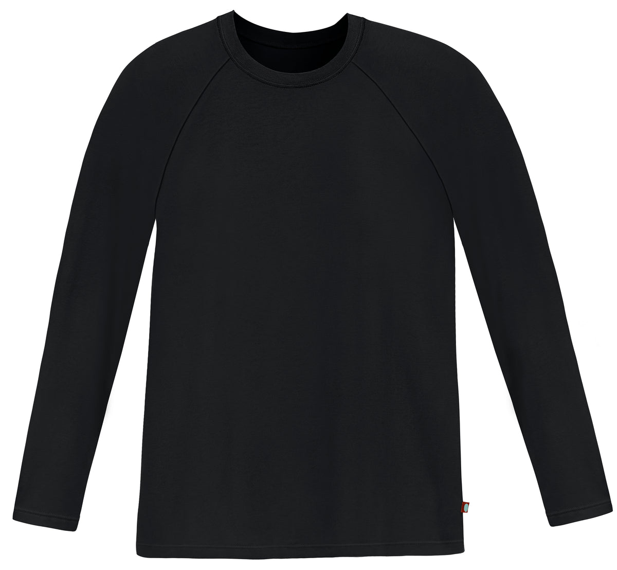 Men's Soft 100% Organic Cotton Raglan Long Sleeve Tee | Black