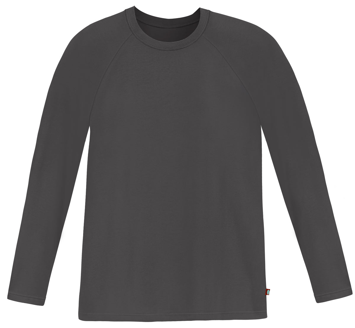Men's Soft 100% Organic Cotton Raglan Long Sleeve Tee | Charcoal