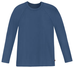 soor ploom／essential Raglan Mock Tee 2y Men's Soft 100% Organic Cotton Raglan Long Sleeve Tee | Midnight