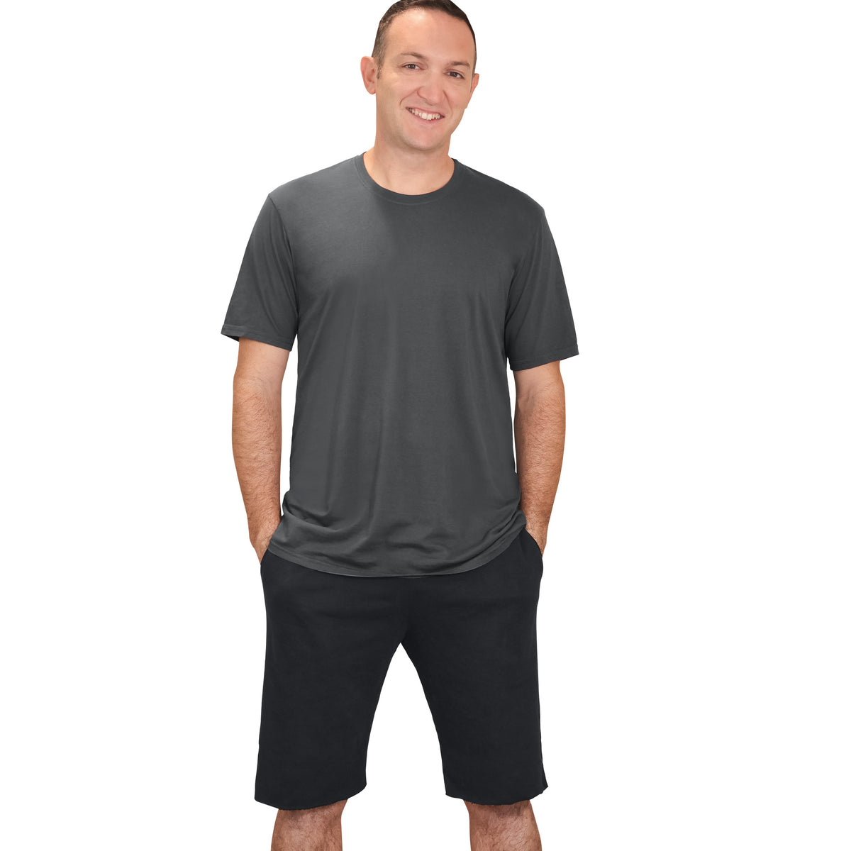 The Softest Mens Cotton Fleece Short | Black