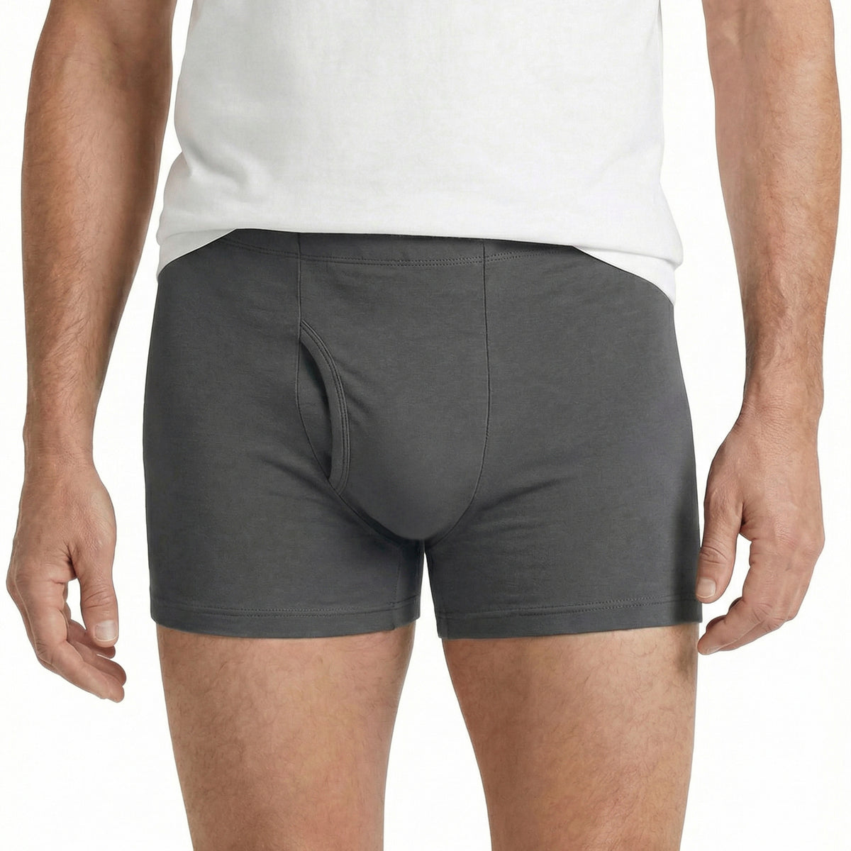 Men's Soft 100% Organic Cotton Boxer Briefs | Charcoal