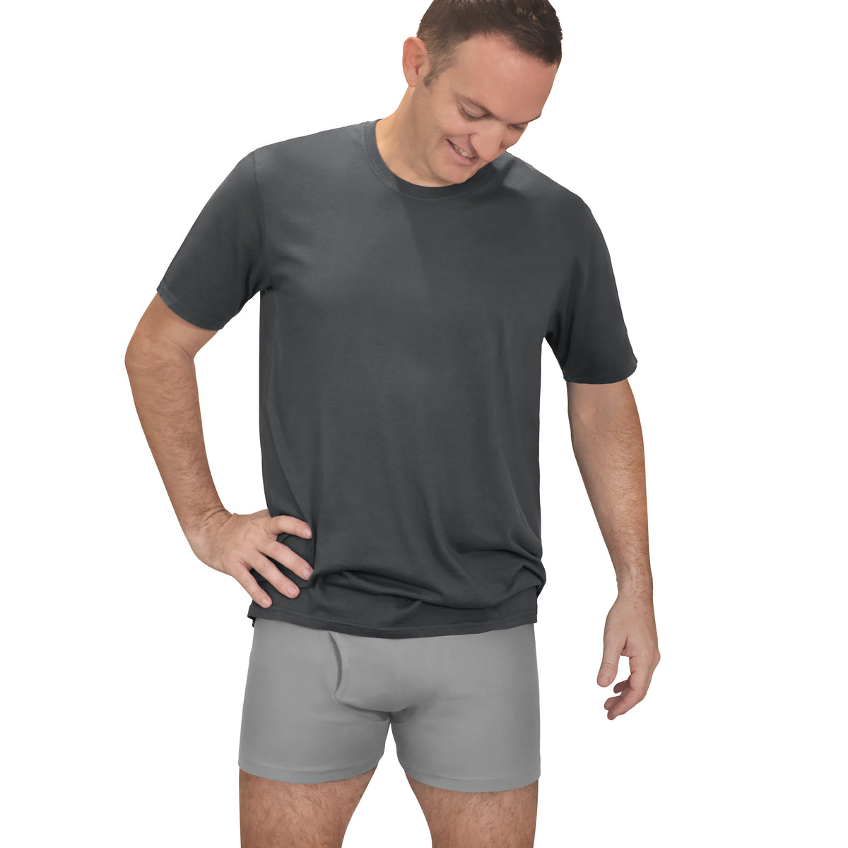 Men&#39;s Soft 100% Organic Cotton Boxer Briefs | Black