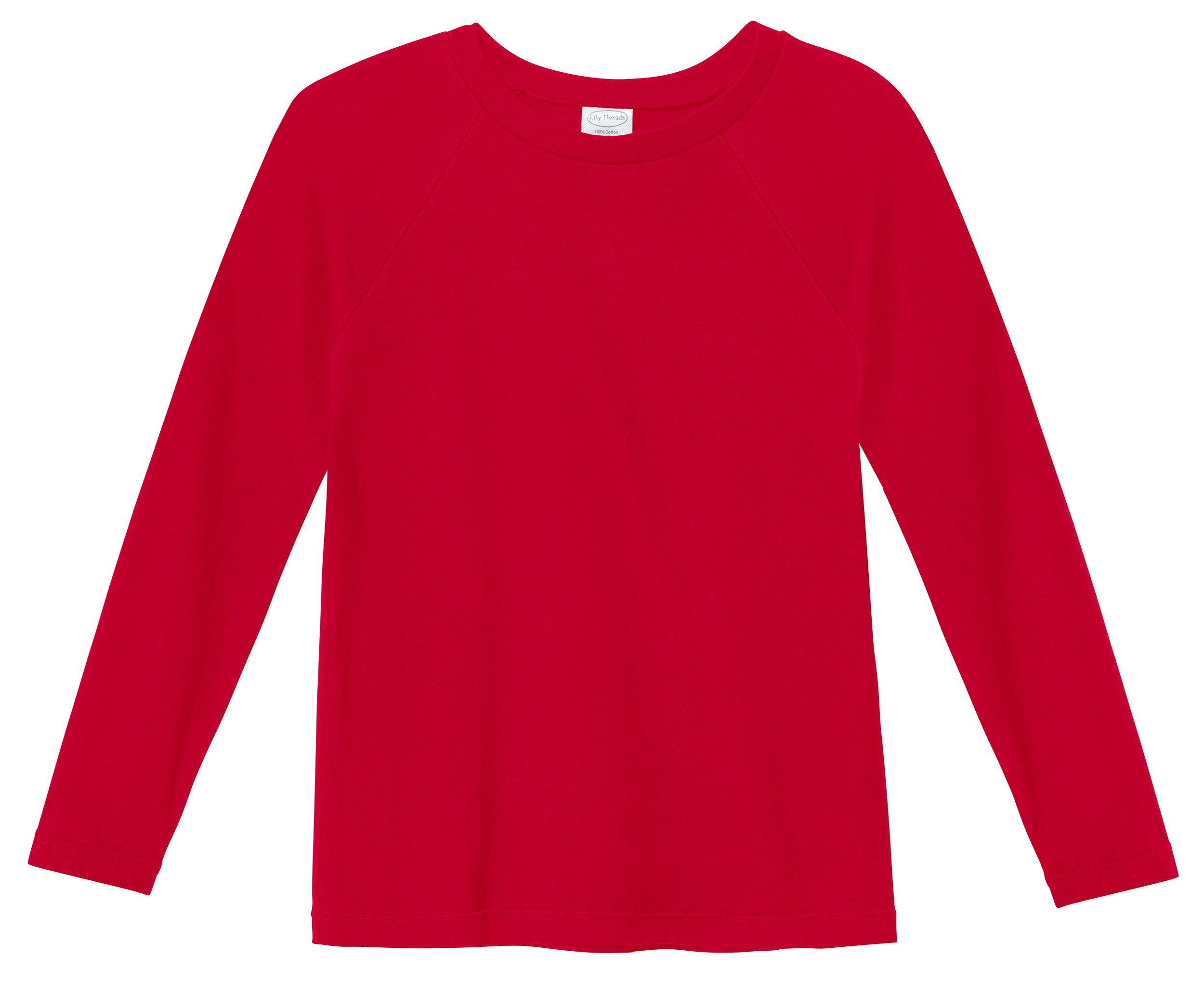 Boys Super-Soft 100% Organic Cotton Raglan Long Sleeve Tee | Red - City  Threads USA