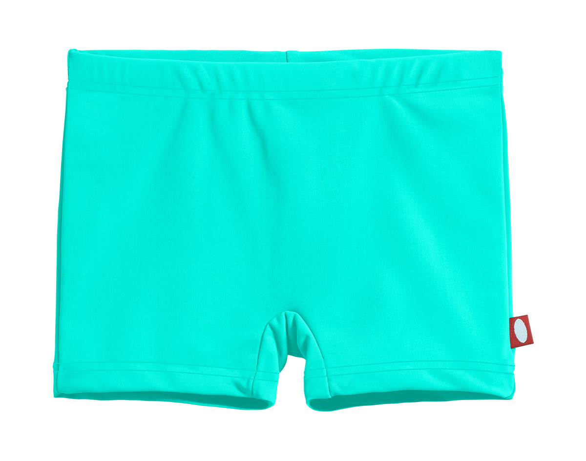 Girls Recycled Nylon UPF 50+ Swim Boy Shorts | Aqua