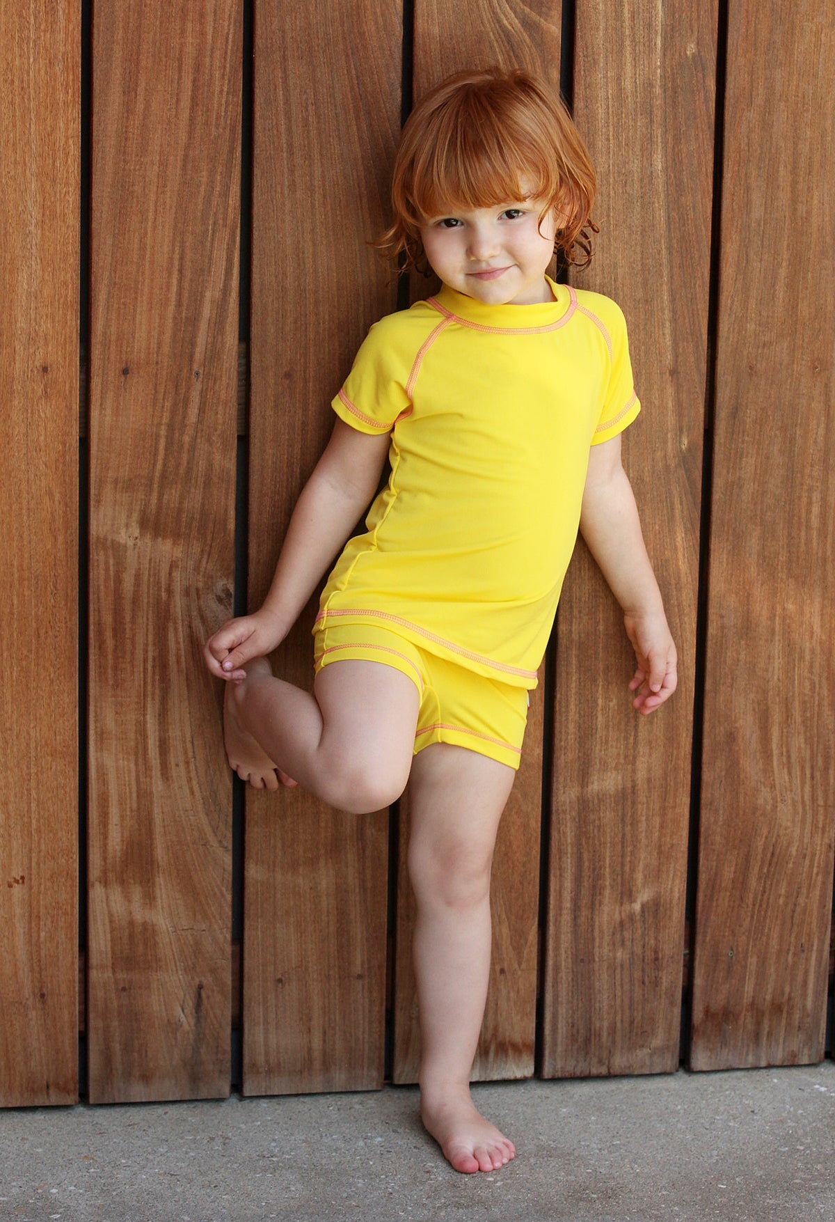 Girls UPF 50+ Swim Boy Shorts  | Yellow