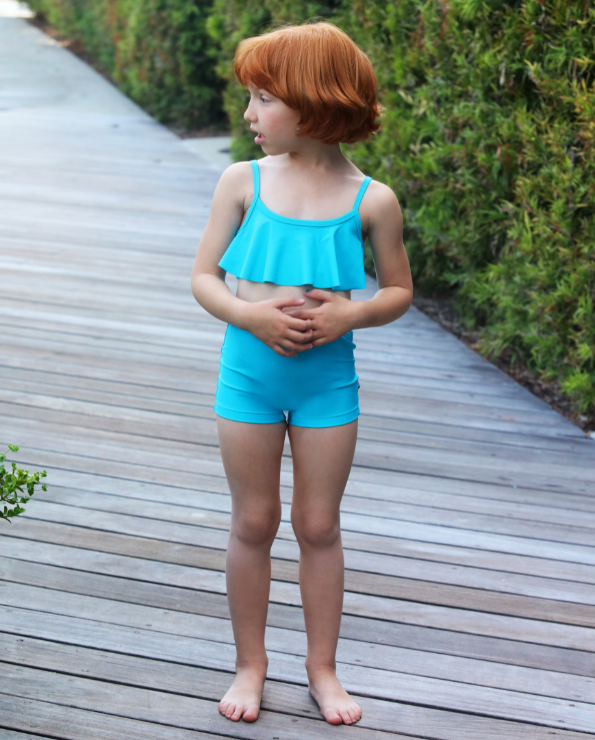 Girls UPF 50+ Swim Boy Shorts  | Aqua