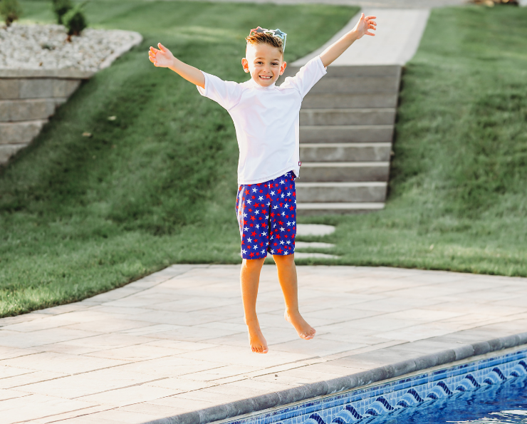 Boys UPF 50 Short Sleeve Rashguard Navy Blue City Threads USA