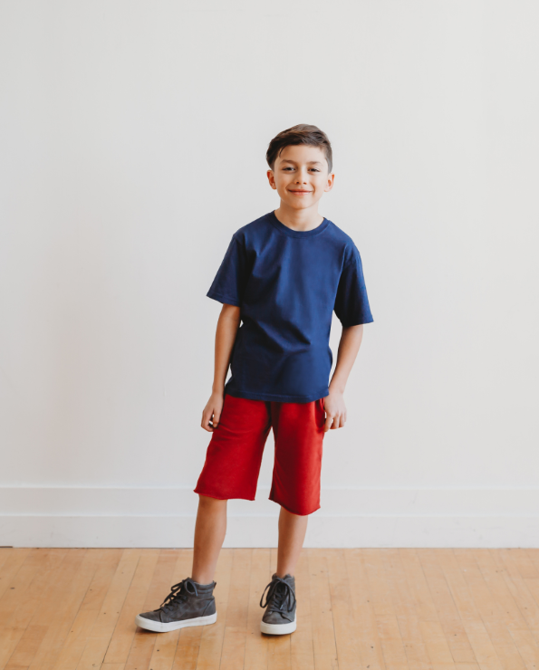 Boys Amazingly Soft Cotton Lightweight Fleece Shorts | Red