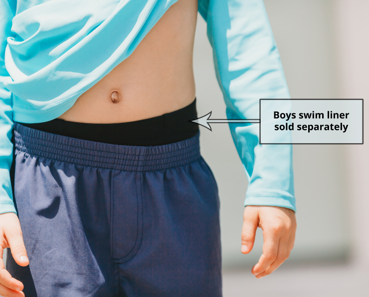 Boys UPF 50+ Soft Stretch Below the Knee Swim Board Shorts | Charcoal