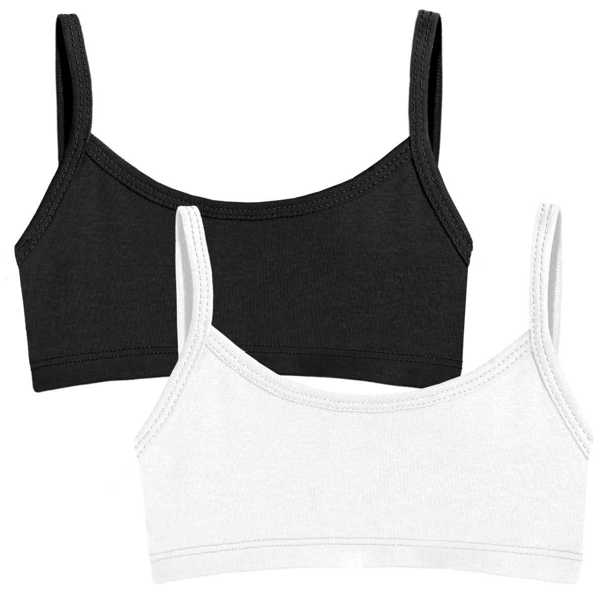 Soft Cotton Training Bra 2 Pack | Black/White