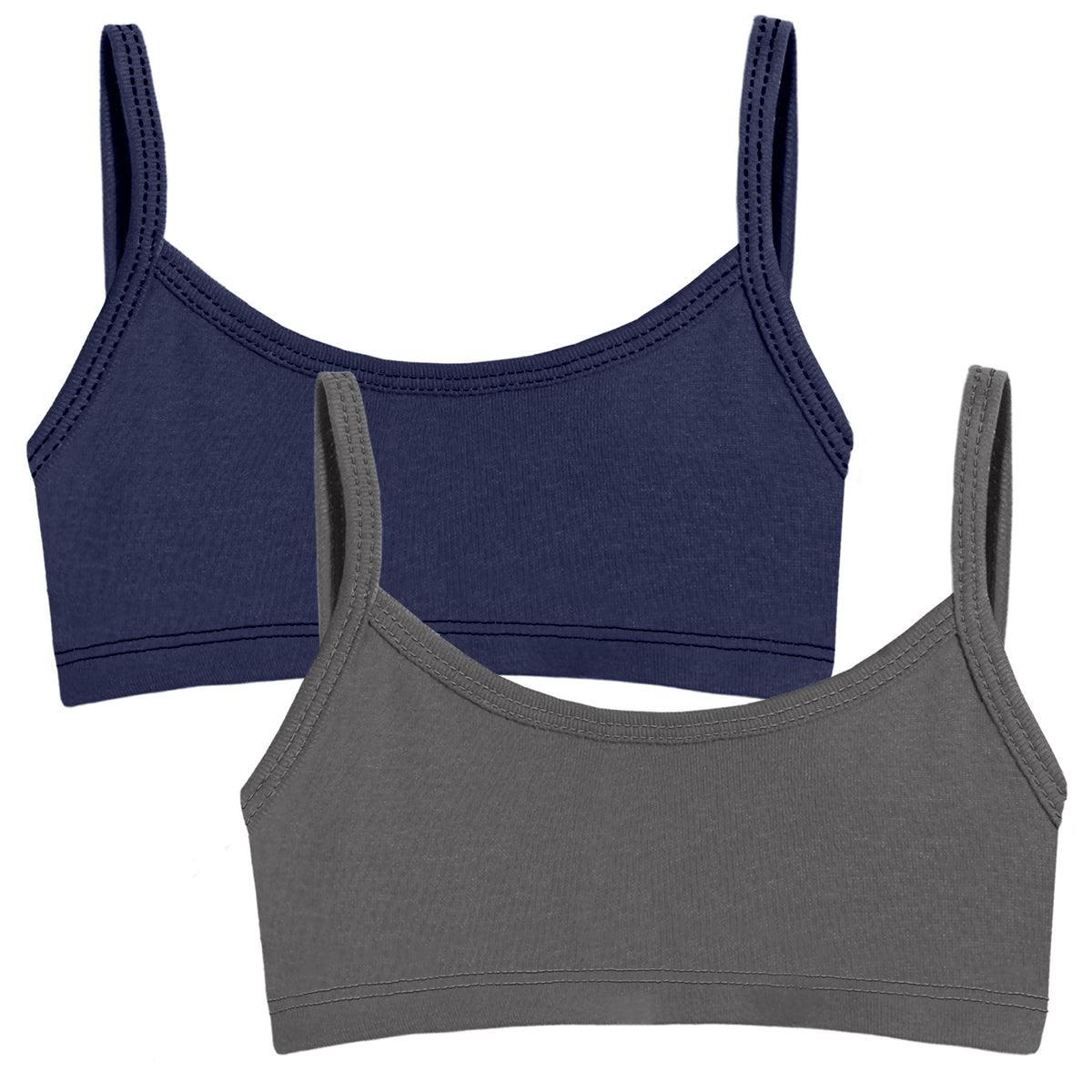 Soft Cotton Training Bra 2 Pack | Charcoal/Navy