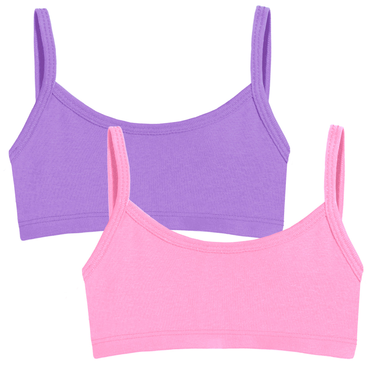 Soft Cotton Training Bra 2 Pack | Deep Purple/Bubblegum