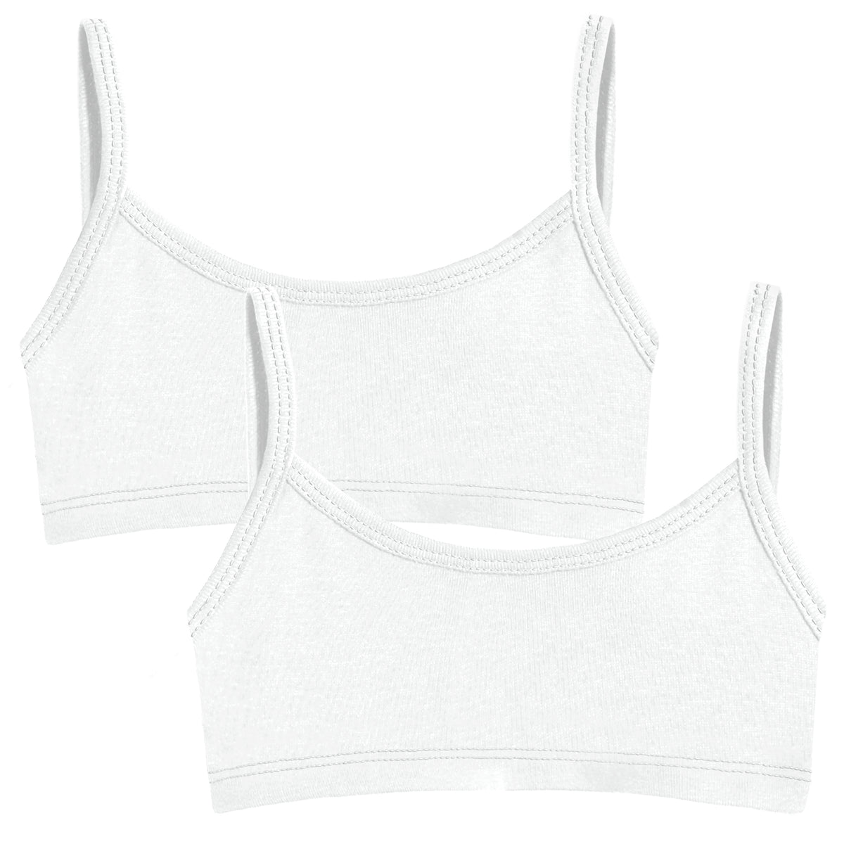 Soft Cotton Training Bra 2 Pack | White/White