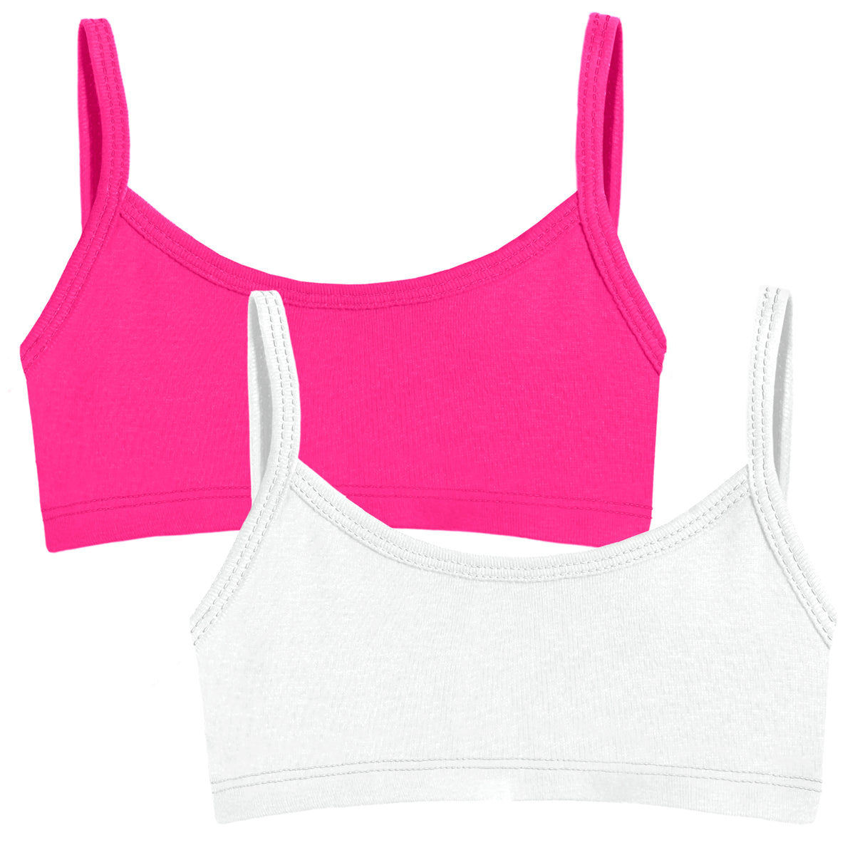 Soft Cotton Training Bra 2 Pack | Hot Pink/White