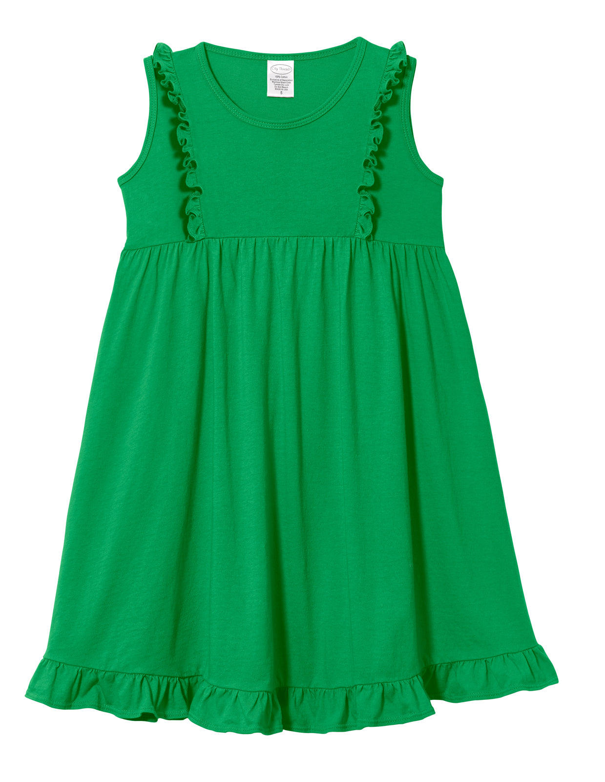 Girls Soft Cotton Jersey Flutter Tank Dress | Elf / 18/24M | City Threads Girls Soft Cotton Jersey Flutter Tank Dress | Elf / 18/24M | City Threads