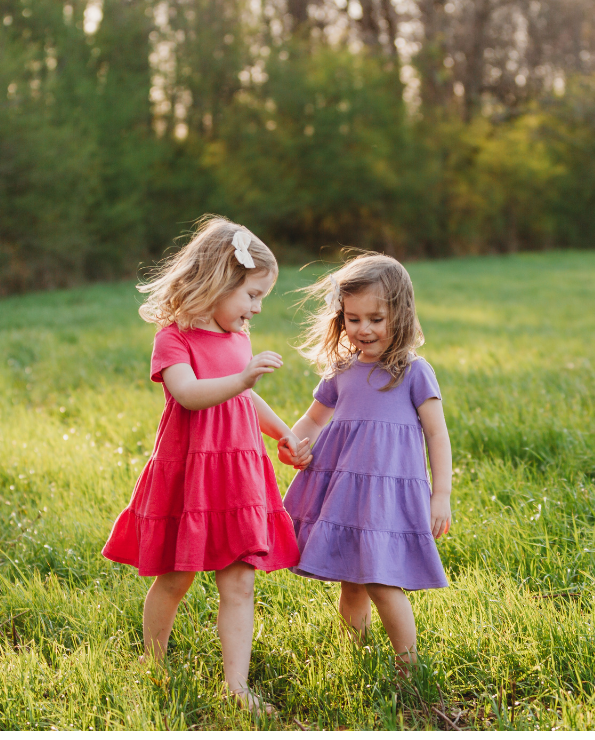 Hot pink top cotton dress