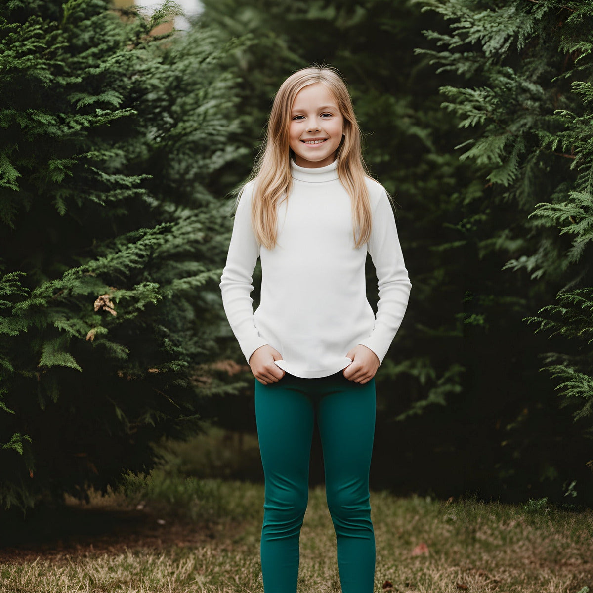 Boys and Girls Soft 100% Cotton Turtleneck  | Navy