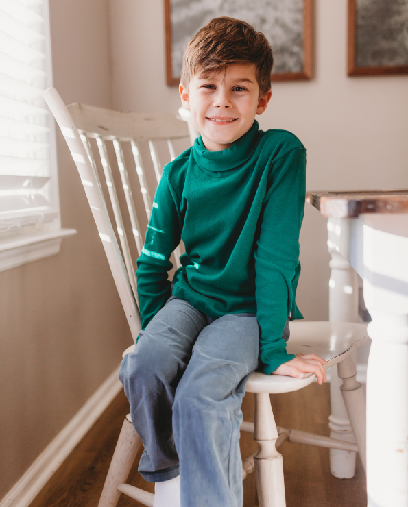 Boys and Girls Soft Cotton Turtleneck  | Candy Apple
