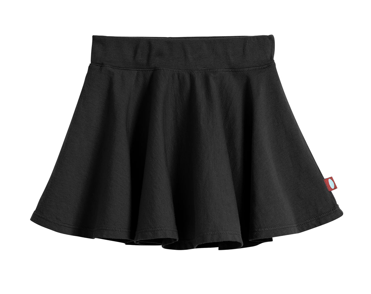 Girls Soft Cotton Jersey Twirly Skirt | Black