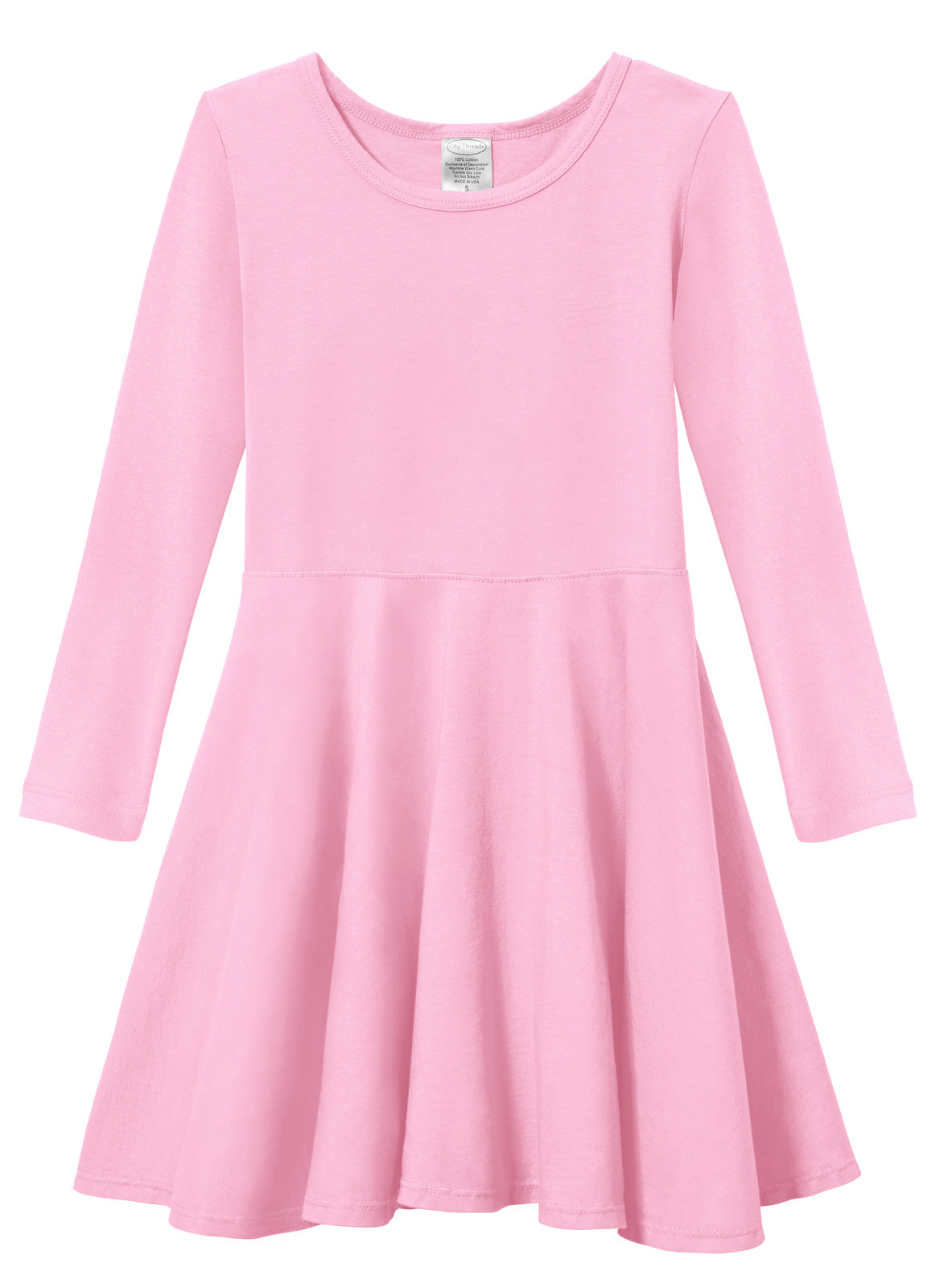 Girls Long Sleeve Cotton Jersey Dress - City Threads USA Girls Long Sleeve Cotton Jersey Dress - City Threads USA
