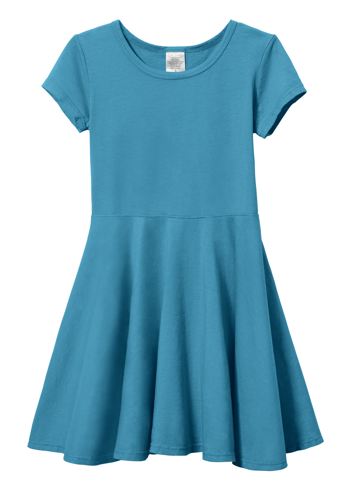 Girl's Twirly Short Sleeve Summer Party Dress 100% Cotton