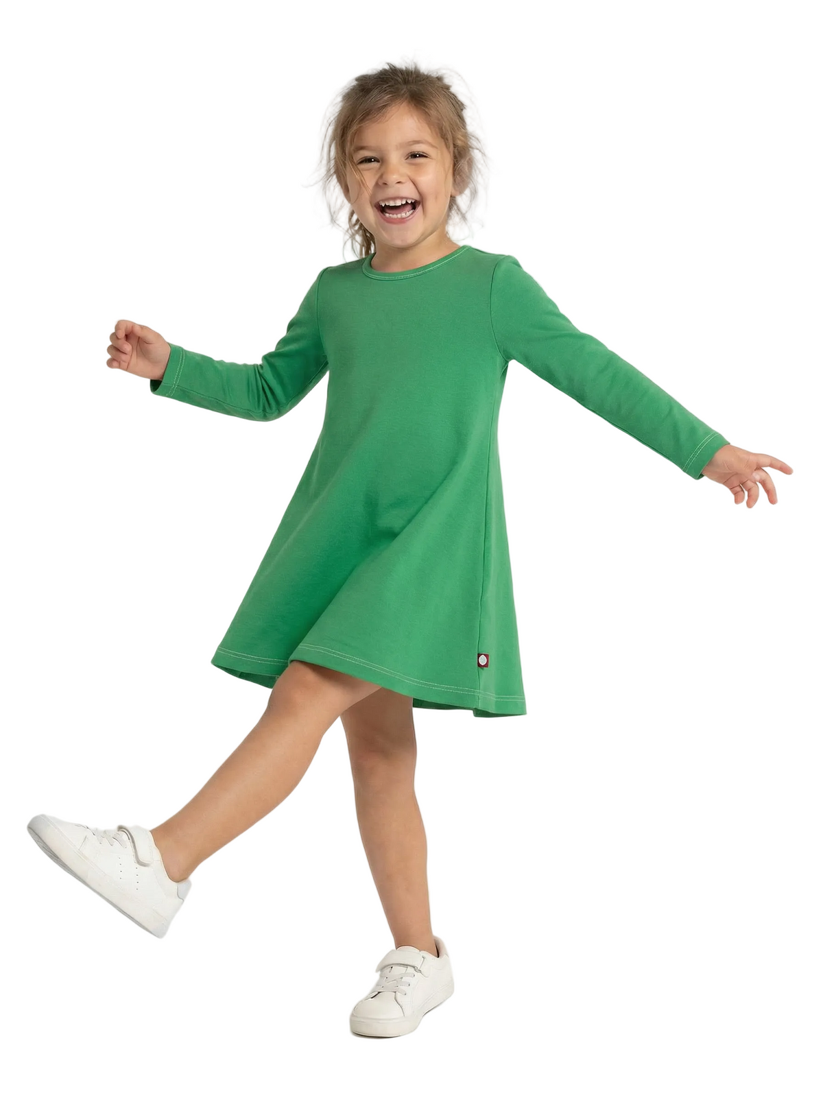 Girls Long Sleeve Baby Rib Cotton Dress - City Threads USA Girls Long Sleeve Baby Rib Cotton Dress - City Threads USA