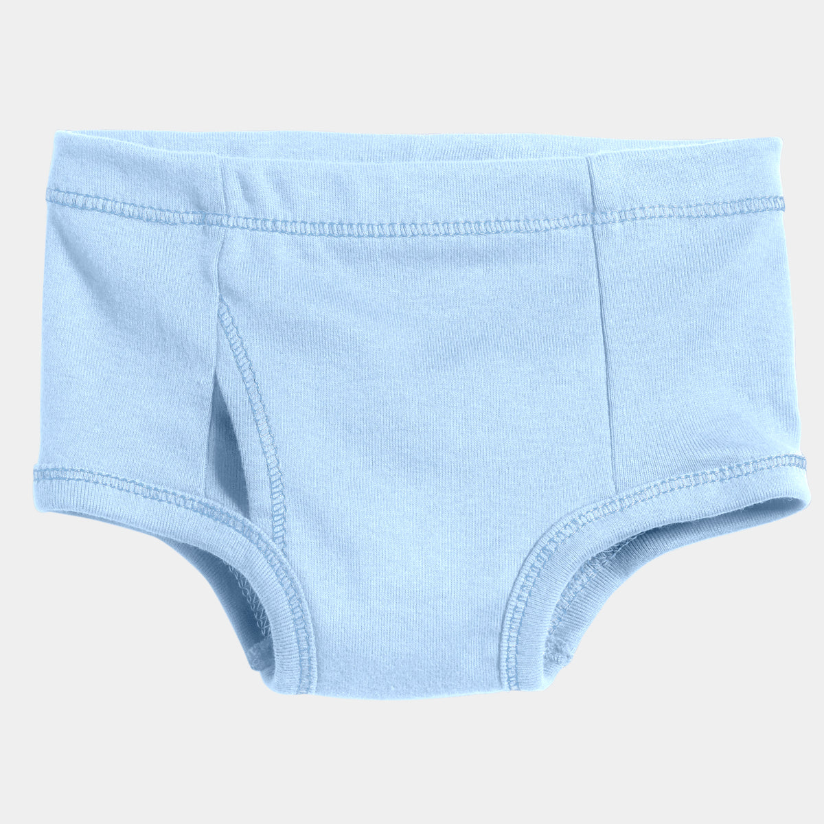 Boys Soft-Cotton Briefs | Bright Light Blue w-Matching-Stitch