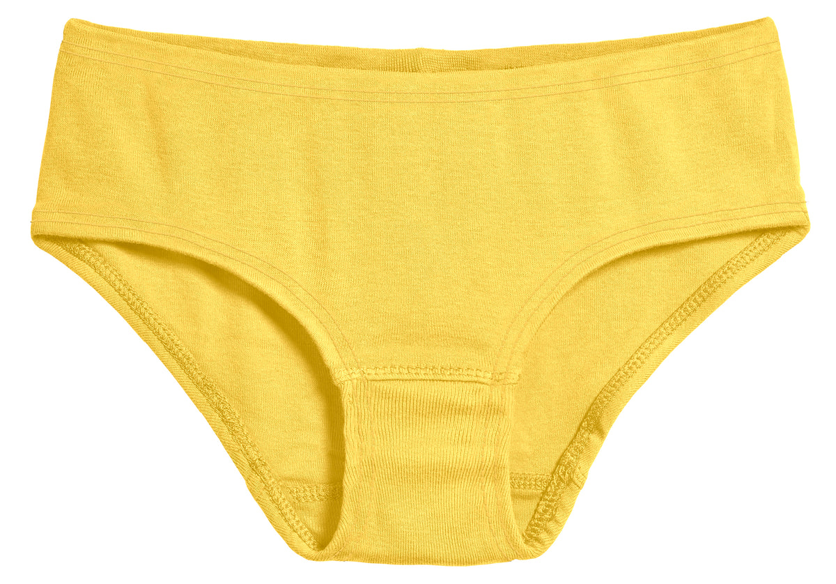 Girls Organic Briefs Seconds | Damage Yellow