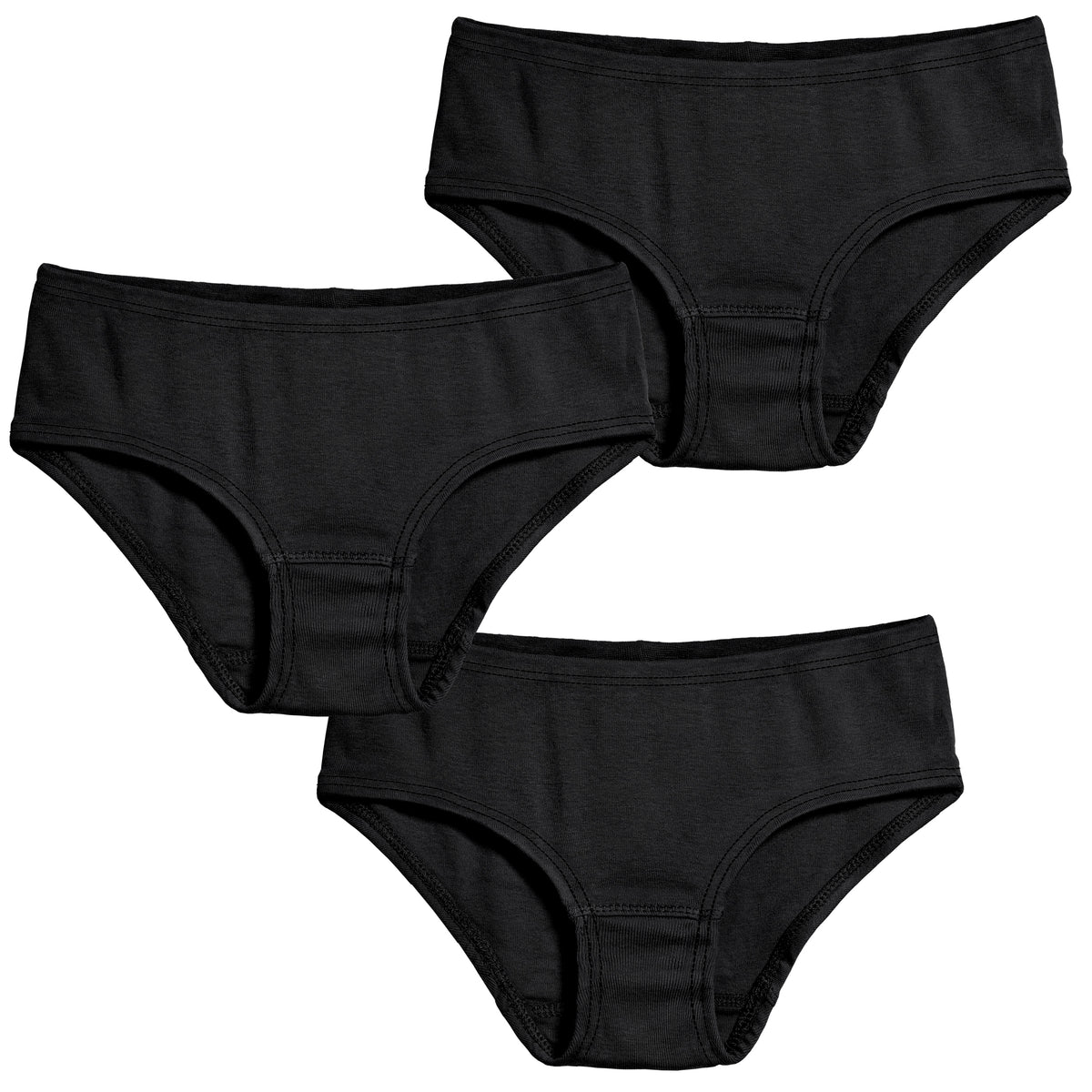 Girls Soft Cotton Brief 3-Pack |  Favorite Black