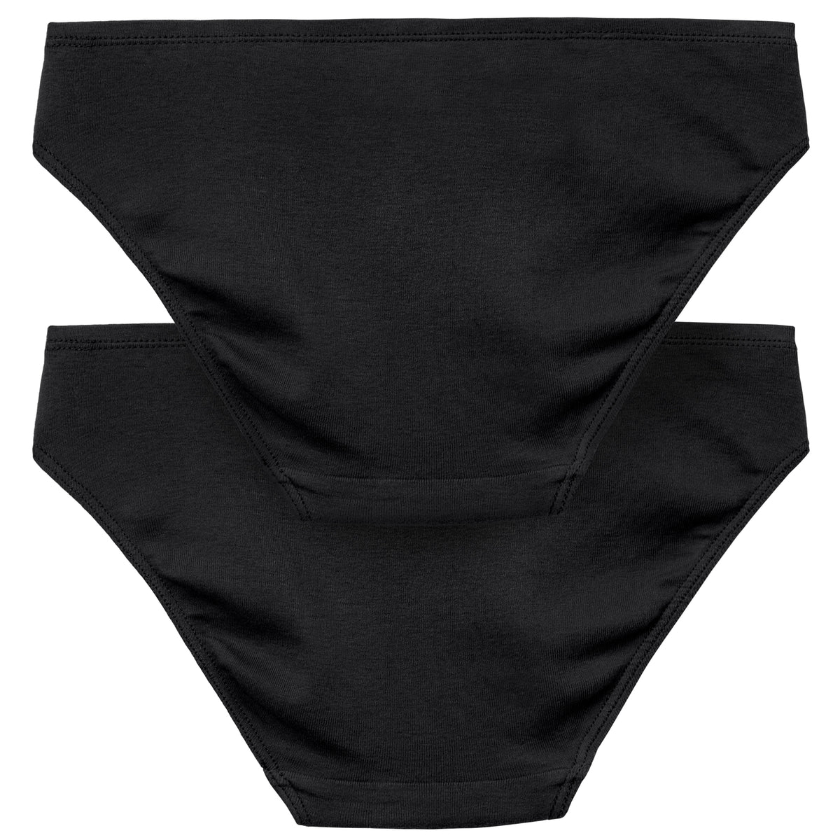 Women's Soft 100% Organic Cotton Bikini Underwear 2-Pack | Black