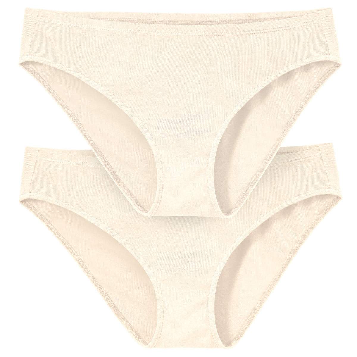 Women's Soft 100% Organic Cotton Bikini Underwear 2-Pack | Oatmeal