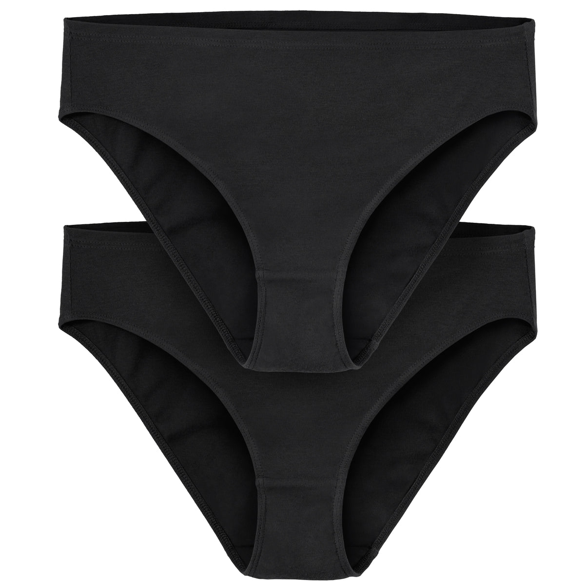 Women's Soft 100% Organic Cotton Brief Underwear 2-Pack | Black