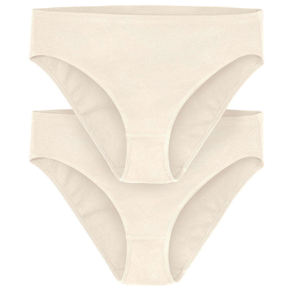 Women's Soft 100% Organic Cotton Brief Underwear 2-Pack | Oatmeal