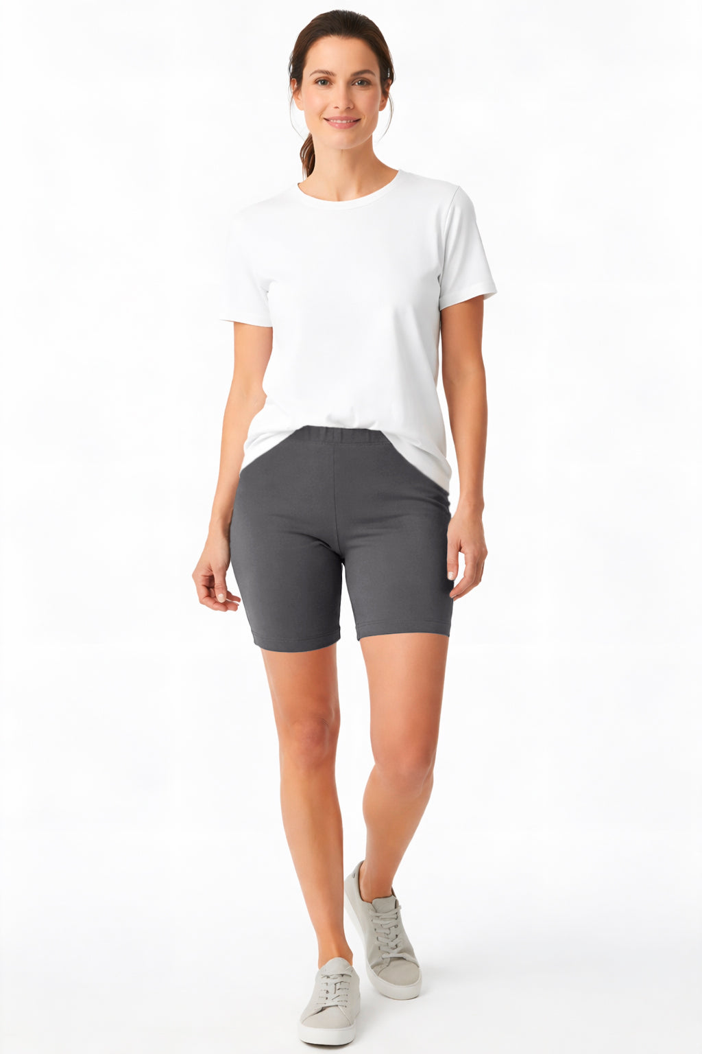 Women's Soft 100% Cotton Bike Short 5" Inseam | Charcoal