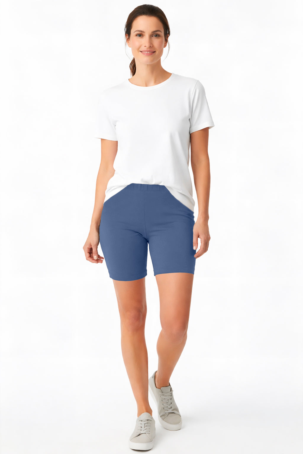 Women's Soft 100% Cotton Bike Short 5" Inseam | Denim Blue