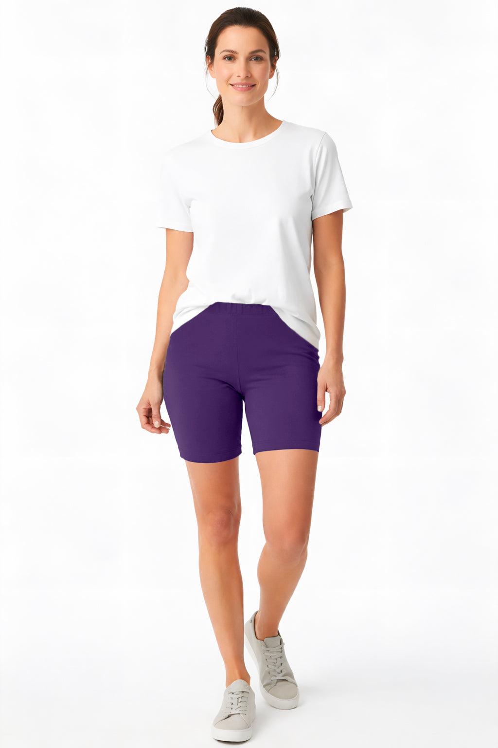 Women's Soft 100% Cotton Bike Short 5" Inseam | Purple