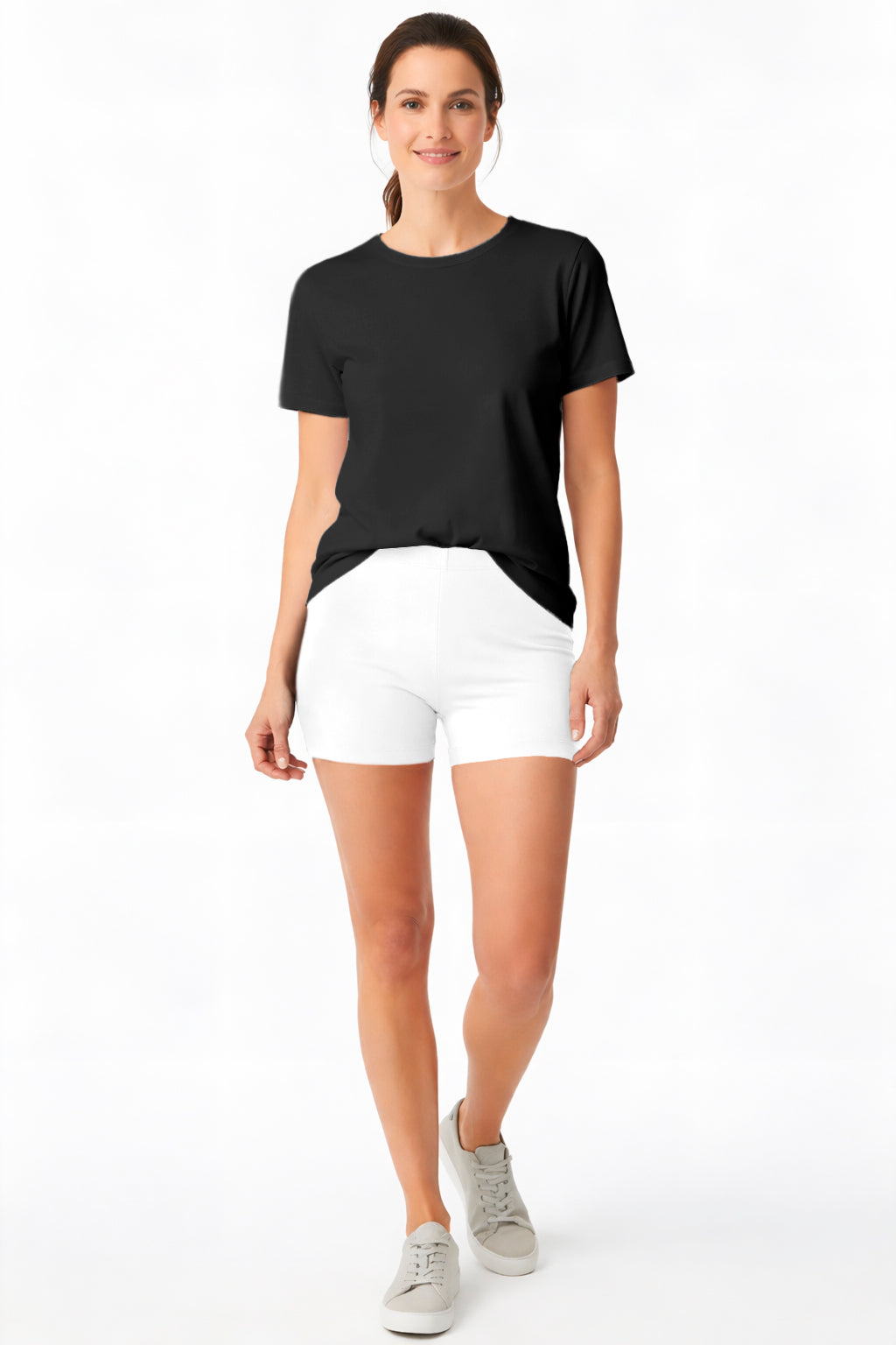 Women's Soft 100% Cotton Bike Short - 3" Inseam (Boy Short Style) | White