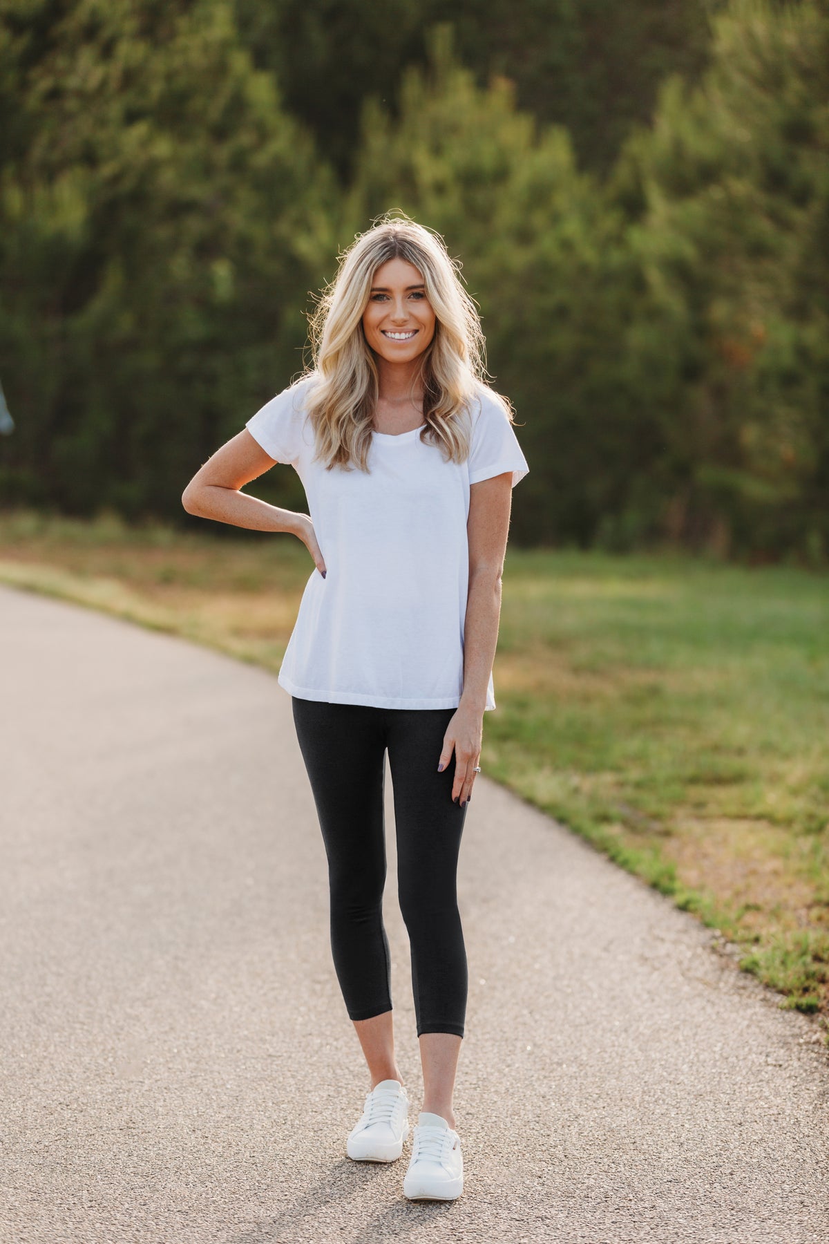 Women's 100% Cotton Soft Capri Leggings | White
