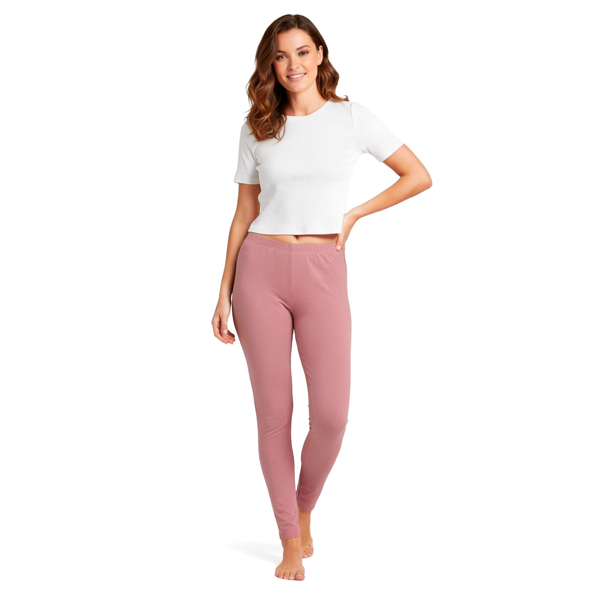 Women's Soft 100% Organic Cotton Leggings | Dusty Rose