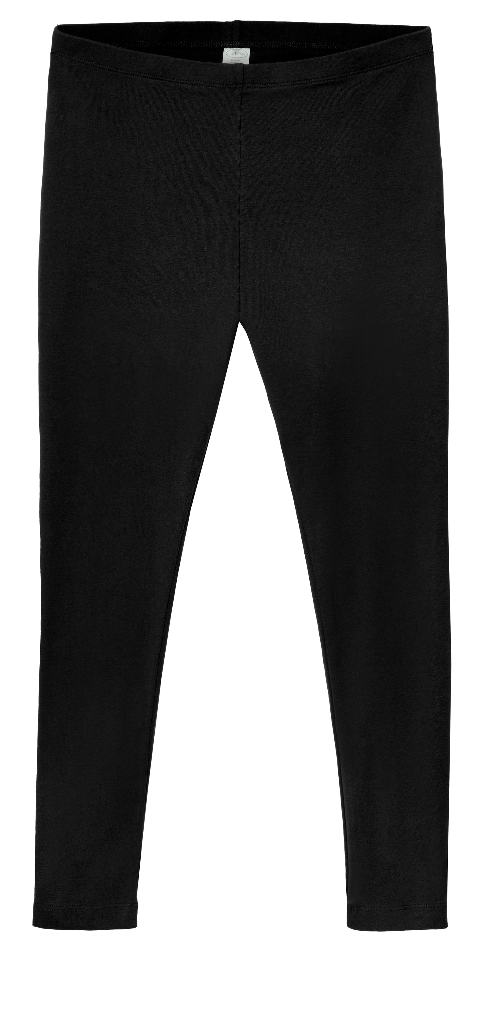 Women's Soft 100% Cotton Petite Leggings Black City Threads USA
